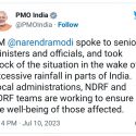 पीएम मोदी ने देश के कुछ हिस्सों में हो रही अत्यधिक वर्षा की स्थिति का जायजा लिया, वरिष्ठ मंत्रियों और अधिकारियों से बात की