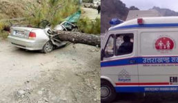 उत्तराखंड – चलती कार पर गिरा पेड़, दो महिलाओं की दर्दनाक मौत एक गंभीर