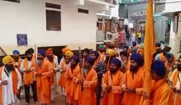 Uttarakhand हेमकुंड साहिब कपाट खुलने से पहले पंच प्यारों की अगुवाई में पहला जत्था गोविंदघाट से रवाना