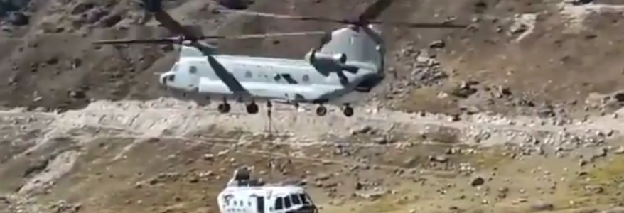 Video केदारनाथ में उतरा शक्तिशाली चिनूक हेलीकॉप्टर, लोगों में कौतूहल, क्यों उतरा देखिए