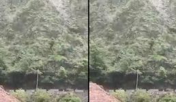 Video पहाड़ी से गिरा बड़ा बोल्डर, नीचे सड़क पर बाइक सवार, देखिए खतरनाक वीडियो