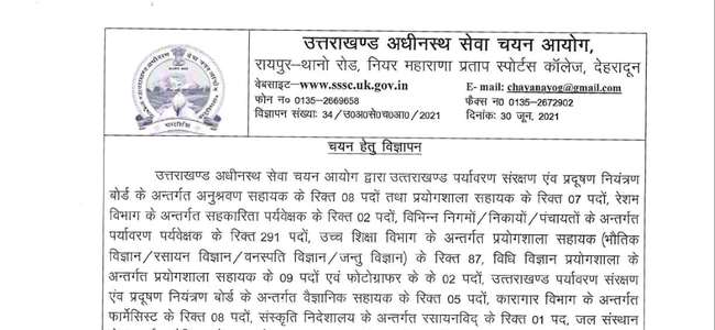 Uttarakhand Government Job : समूह ग के 434 पदों पर निकली भर्ती, पूरी जानकारी के लिए पढ़ें
