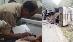 ऋषिकेश-बदरीनाथ हाईवे पर राजस्थान के तीर्थ यात्रियों की बस पलटी, 29 लोग सवार थे