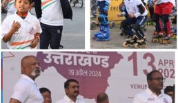 आम जनता को मतदान के प्रति प्रेरित करने के उद्देश्य से पुलिस लाइन देहरादून में Walkathon “Run for Vote” का किया गया आयोजन