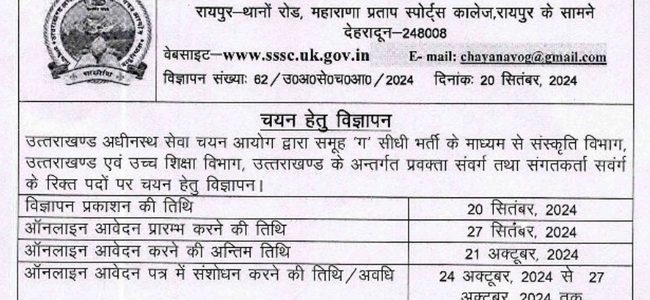 Uttarakhand समूह ‘ग’ के विभिन्न रिक्त पदों के लिए निकली भर्ती, 21 अक्टूबर तक करें आवेदन, पढ़िए पूरी जानकारी