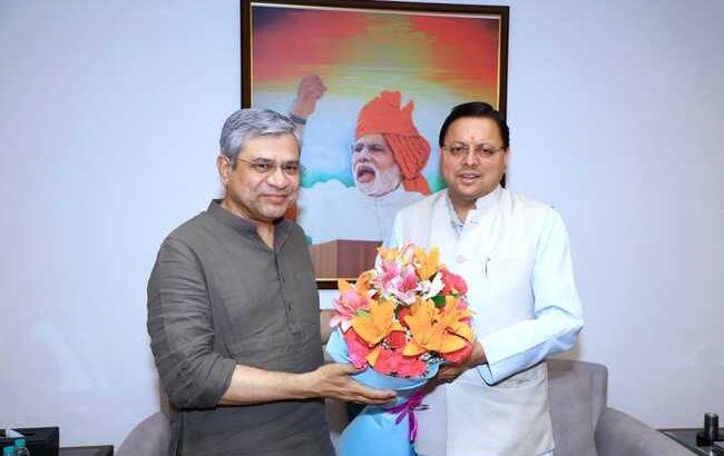 सीएम पुष्कर सिंह धामी ने रेल मंत्री से की मुलाकात, देहरादून से सहारनपुर को मोहण्ड होते हुए रेलवे से जोड़ने के लिए टनल आधारित रेल लाईन परियोजना के लिए अनुरोध किया