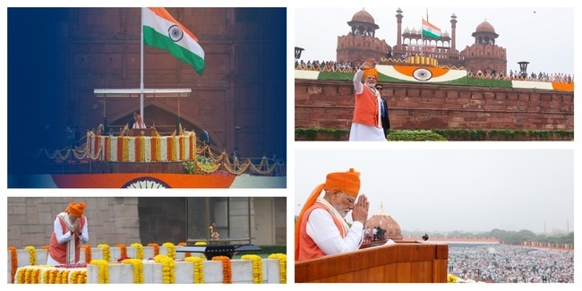 पीएम मोदी ने लाल किले में फहराया तिरंगा, पाकिस्तान को जवाब के साथ भारत को आत्मनिर्भर बनाने, तकनीकी और नवाचार में वैश्विक नेतृत्व हासिल करने, समाज के सभी वर्गों तक सामाजिक न्याय सुनिश्चित करने जैसे कई विषयों पर बोले पीएम मोदी