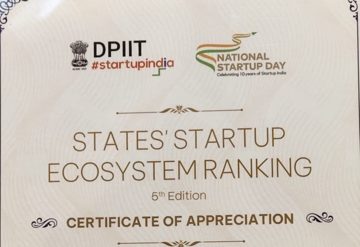 स्टार्टअप इंडिया रैंकिंग में उत्तराखण्ड को मिला ‘लीडर’ दर्जा, केंद्रीय वाणिज्य एवं उद्योग मंत्रालय ने प्रदान किया Certificate of Appreciation