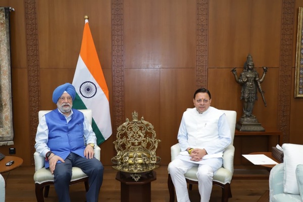 मुख्यमंत्री ने चारधाम यात्रा हेतु एलपीजी आपूर्ति 100 प्रतिशत बनाए रखने का किया अनुरोध, केंद्रीय पेट्रोलियम एवं प्राकृतिक गैस मंत्री हरदीप सिंह पुरी से की मुलाकात